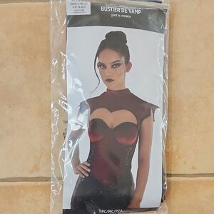 Red/Burgandy Vampire Corset, Bustier Top, Adult L/XL